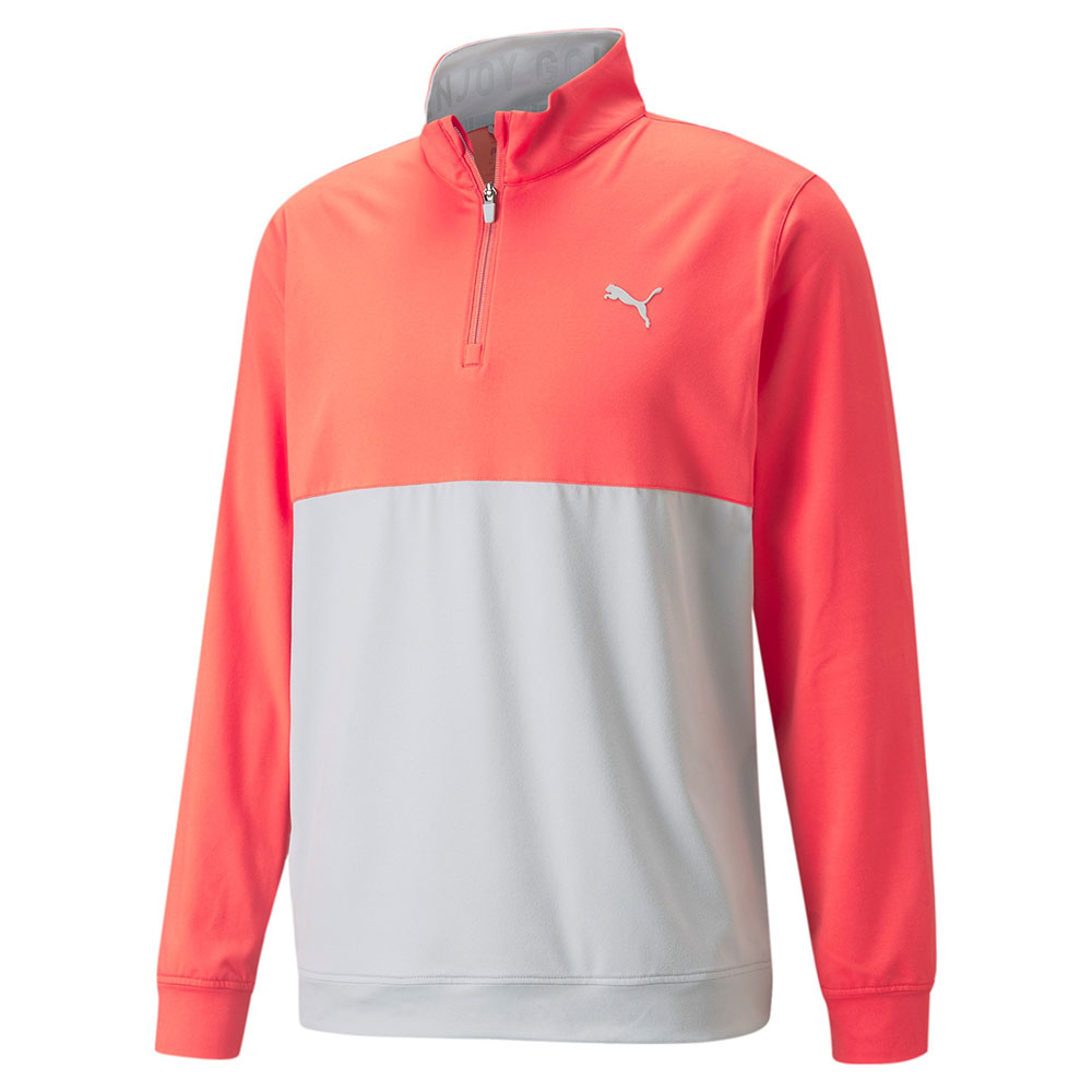 'Puma Golf Herren Gamer 1/4 Zip Pullover grau/lachs' von 'Puma Golf'