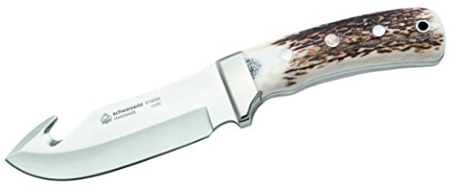 Puma IP Jagdmesser, Schwarzwild, Stahl 1.4125 Rostfrei, Hirschhorn-Schalen, Neusilberbacken, Braune Lederscheide Jagd-/Outdoormesser von Puma IP