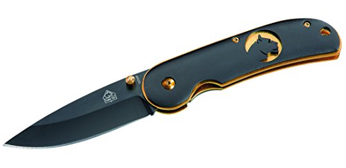 Puma TEC Messer Einhandmesser Edelstahl-Griffschalen mit Puma-Motiv Länge geöffnet: 18.8cm, grau, M von PUMA