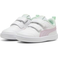 PUMA Courtflex v2 Baby-Sneaker mit Klettverschluss 35 - PUMA white/grape mist/fresh mint 26 von Puma