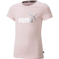 PUMA Ess+ Metallic Logo T-Shirt Mädchen chalk pink 164 von Puma