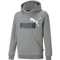 PUMA Ess+ Metallic 2 Col Big Logo Fleece-Hoodie Jungen 03 - medium gray heather 164 von Puma