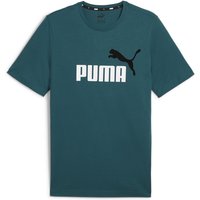 PUMA Ess+ Metallic 2 Col Logo T-Shirt Herren 08 - cold green S von Puma