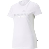 PUMA Ess+ Metallic Logo T-Shirt Damen PUMA white/silver metallic S von Puma