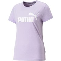 PUMA Essentials Logo Heather T-Shirt Damen 70 - vivid violet S von Puma