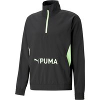 PUMA Fit Heritage Woven 1/2-Zip Sweatshirt Herren 51 - PUMA black/fizzy lime XL von Puma