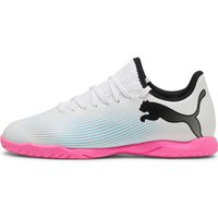 PUMA Future 7 Play IT Hallen-Fußballschuhe Kinder 01 - PUMA white/PUMA black/poison pink 34 von Puma