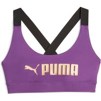 PUMA Mid Impact FIT Sport-BH Damen 99 - purple pop/puma gold M von Puma