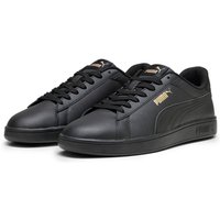 PUMA Smash 3.0 Leder-Sneaker 10 - PUMA black/PUMA gold/PUMA black 46 von Puma