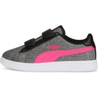 PUMA Smash v2 Glitz Glam PS Kinder Sneaker mit Klettverschluss 34 - PUMA black/glowing pink/PUMA white 34 von Puma