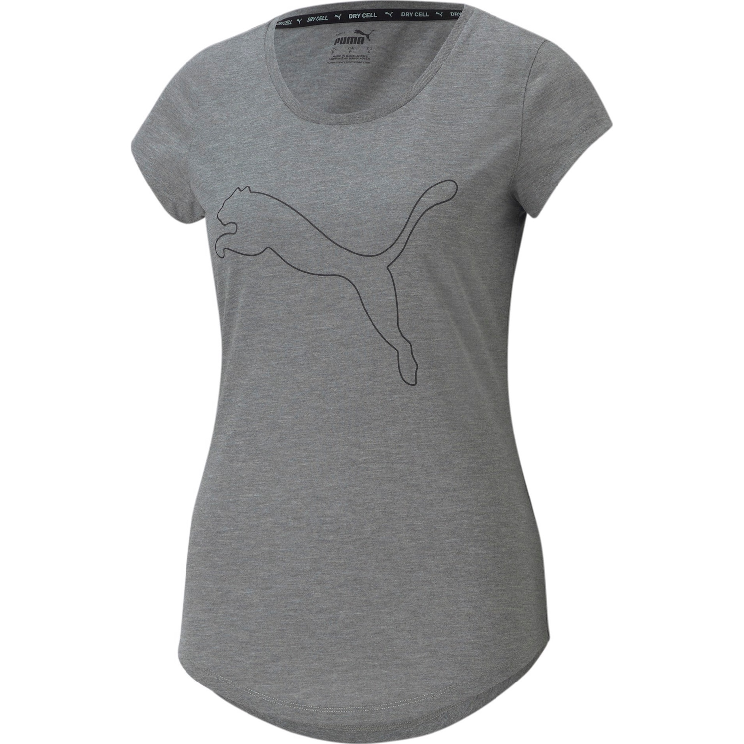 Puma, Damen, Sportshirt, PERFORMANCE HEATHER CAT TEE-520320 (XS), Grau, XS von Puma