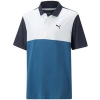 Puma Cloudspun Colourblock Halbarm Polo blau von Puma