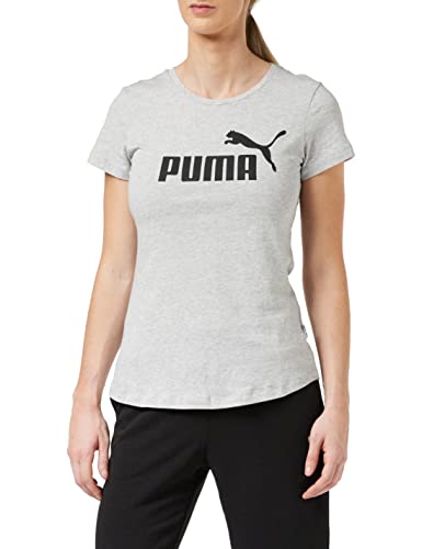 PUMA Damen Ess Logo Tee T-shirt, Light Gray Heather, XL EU von PUMA