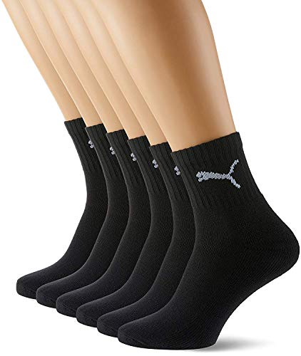 Puma Herren Short Crew Socks Sportsocken mit Frotteesohle 6er Pack, Schwarz, 35-38 von PUMA