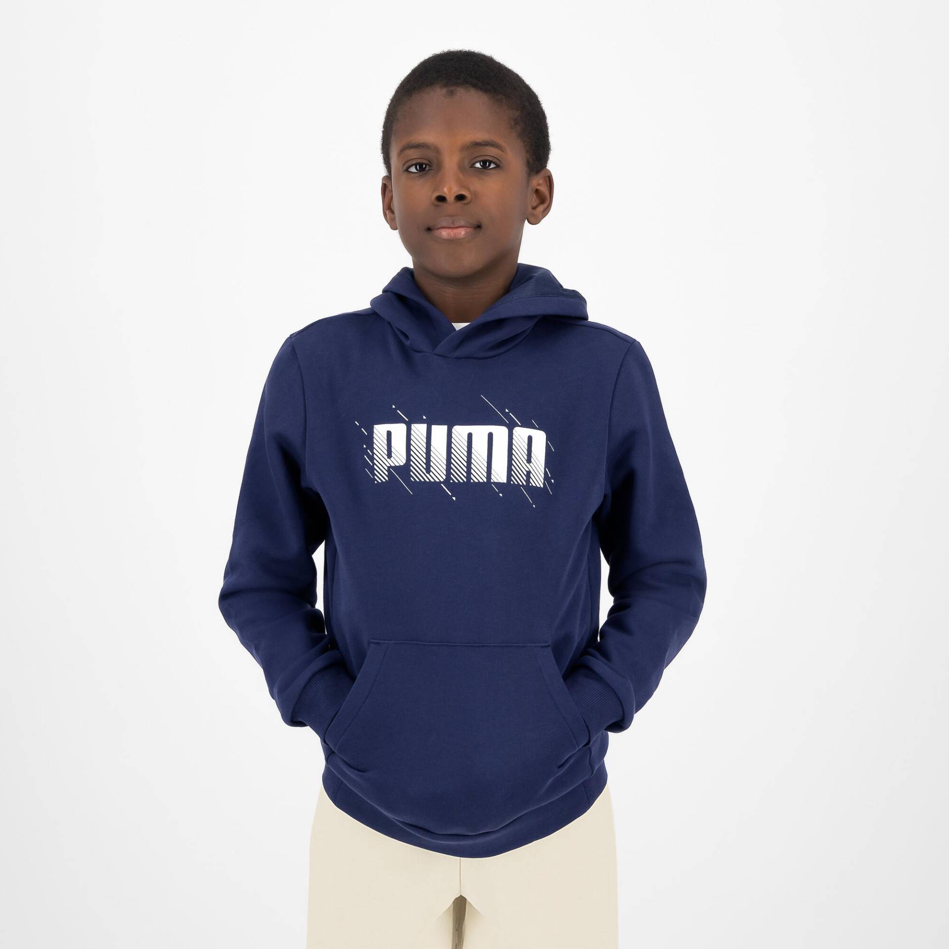 Puma Kapuzenpullover Kinder - blau mit Print von Puma