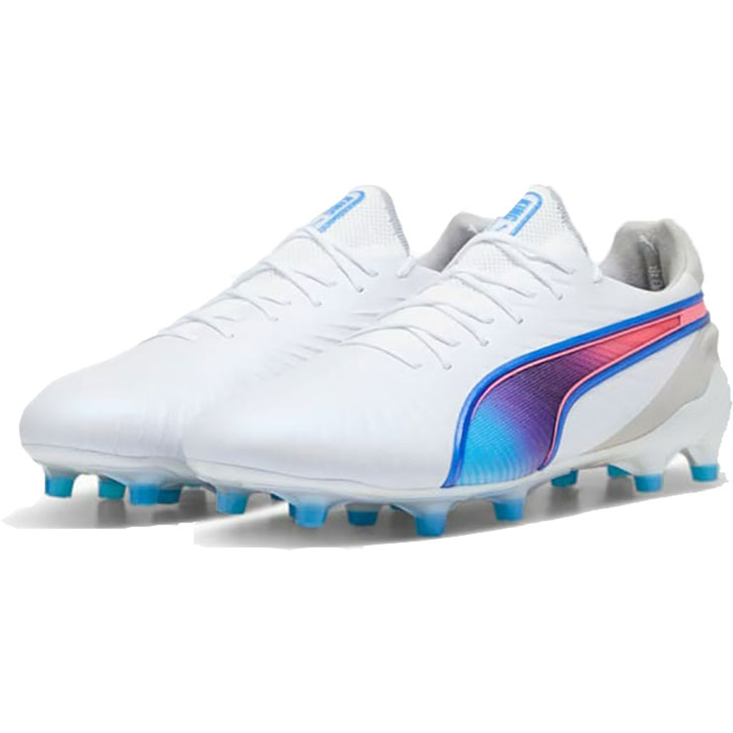 Puma King Ultimate FG/AG Fussballschuhe puma white-bluemazing-flat light gray-sunset glow 42 von Puma