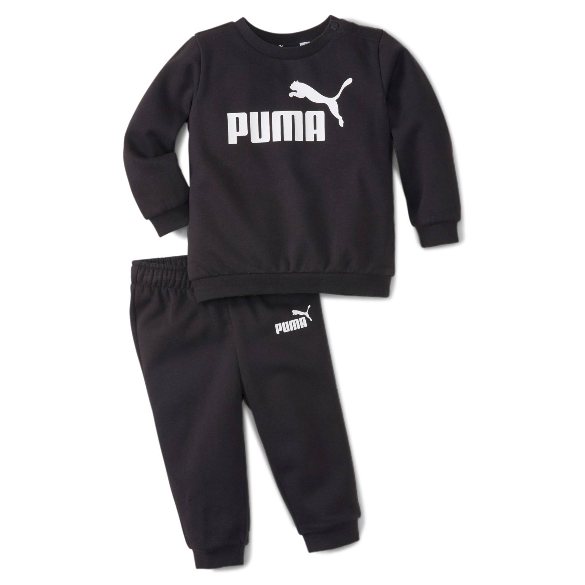 Puma MINICATS ESS Crew Jogger FL Trainingsanzug Sportanzug 846141 Schwarz von Puma