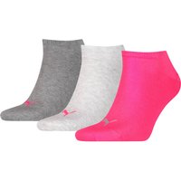 3er Pack PUMA Plain Sneakersocken middle grey melange / pink 35-38 von Puma