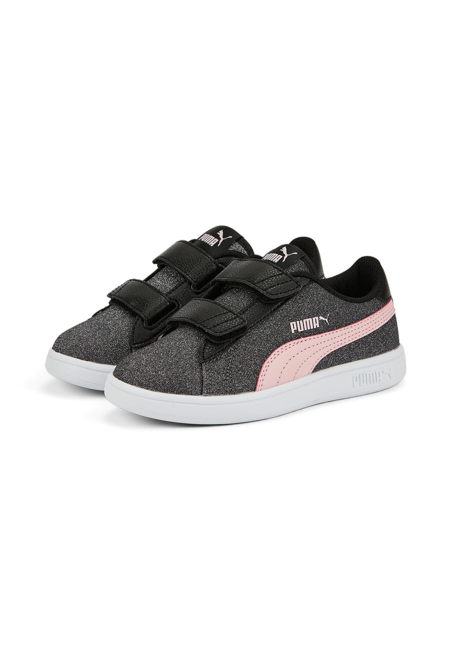 Puma Smash v2 Glitz GlamV PS Glitzer Kinder Mädchen Schuh Sneaker Klett Schwarz ... von Puma