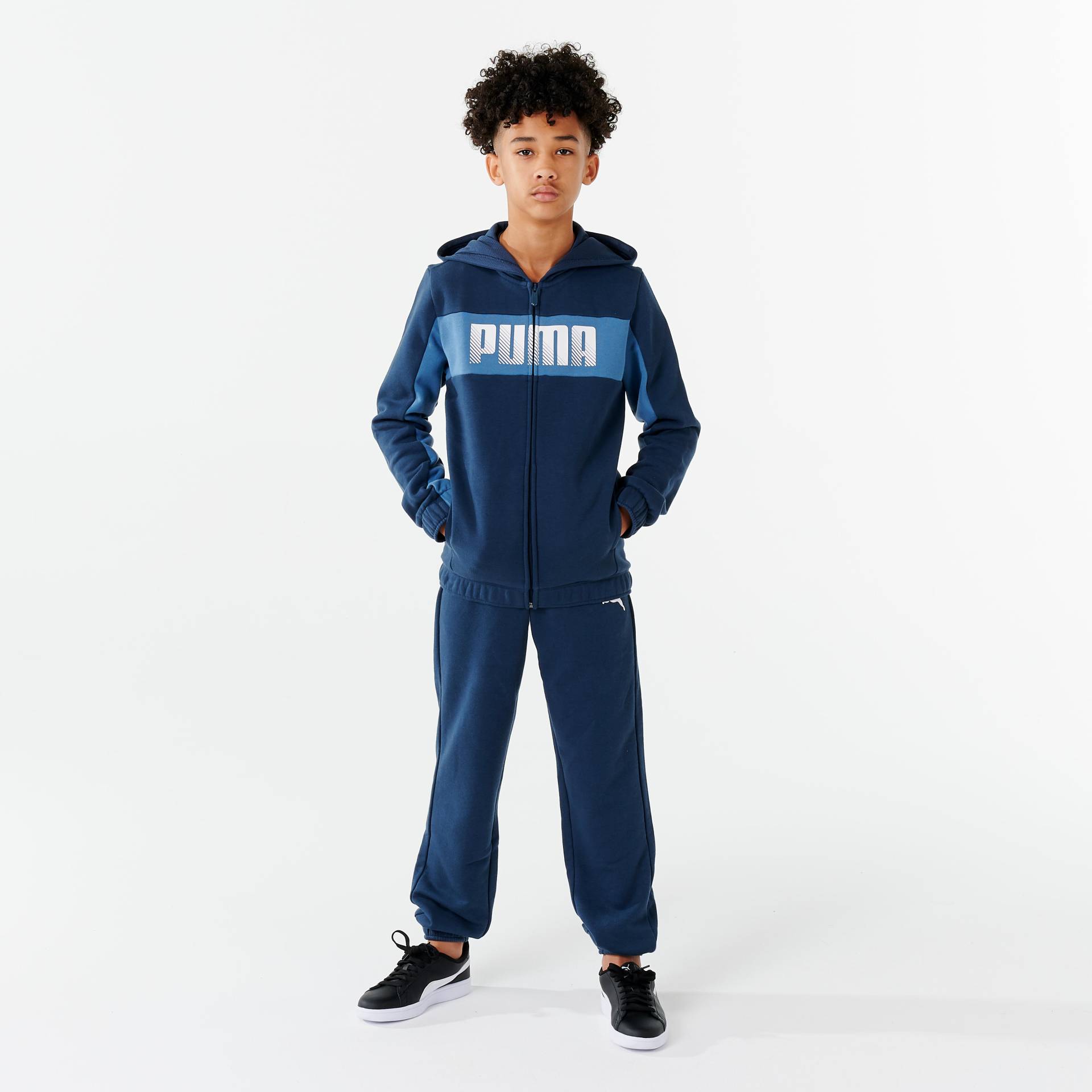 Puma Trainingsanzug Kinder Kapuze - grau von Puma