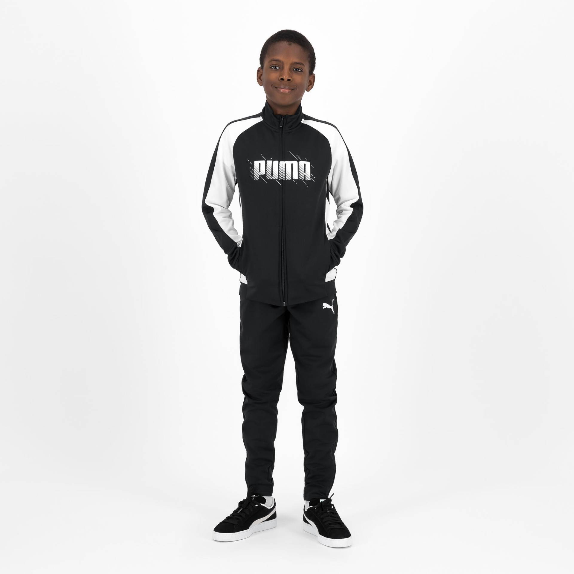 Puma Trainingsanzug Kinder - schwarz/weiss von Puma