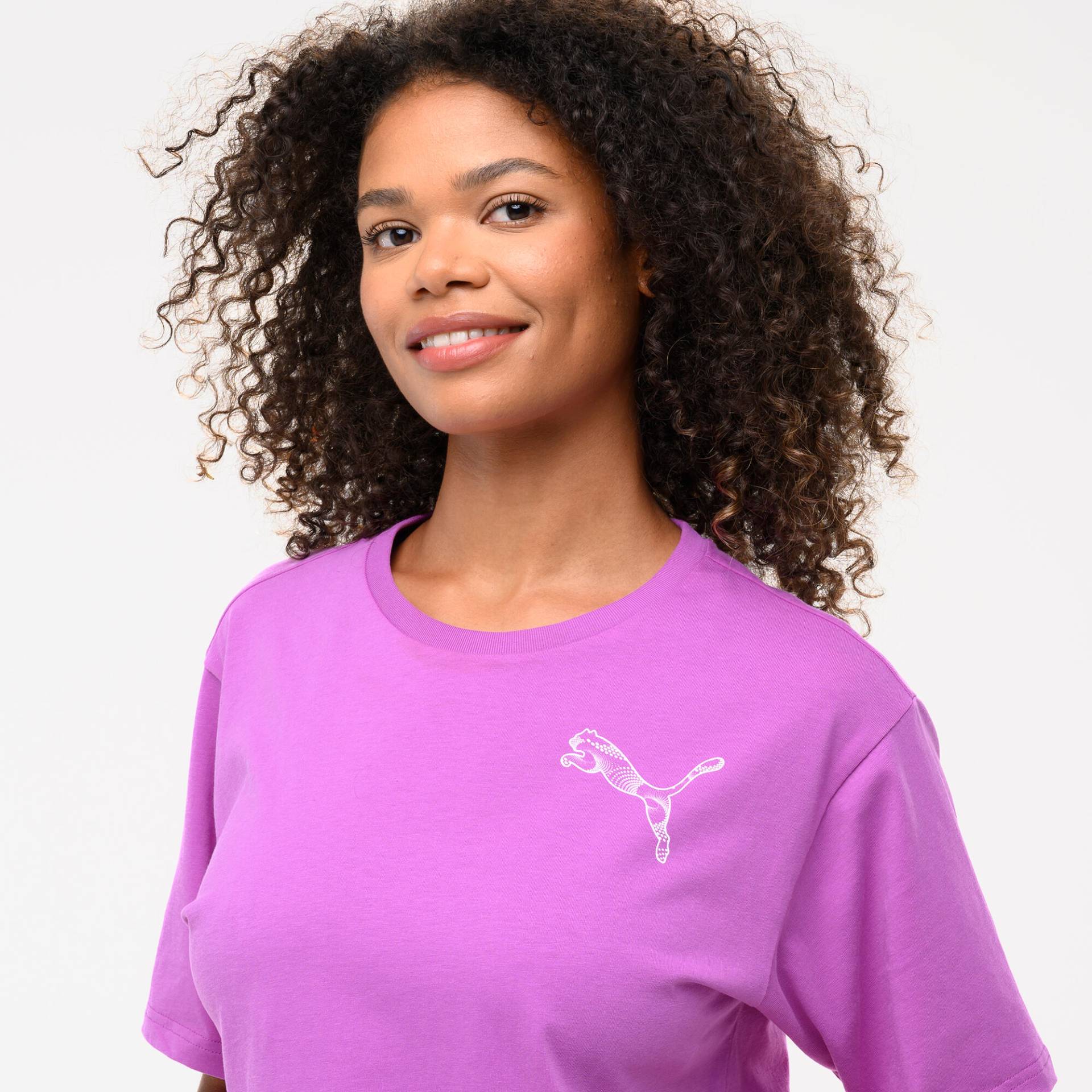 T-Shirt Damen kurz Baumwolle - rosa von Puma