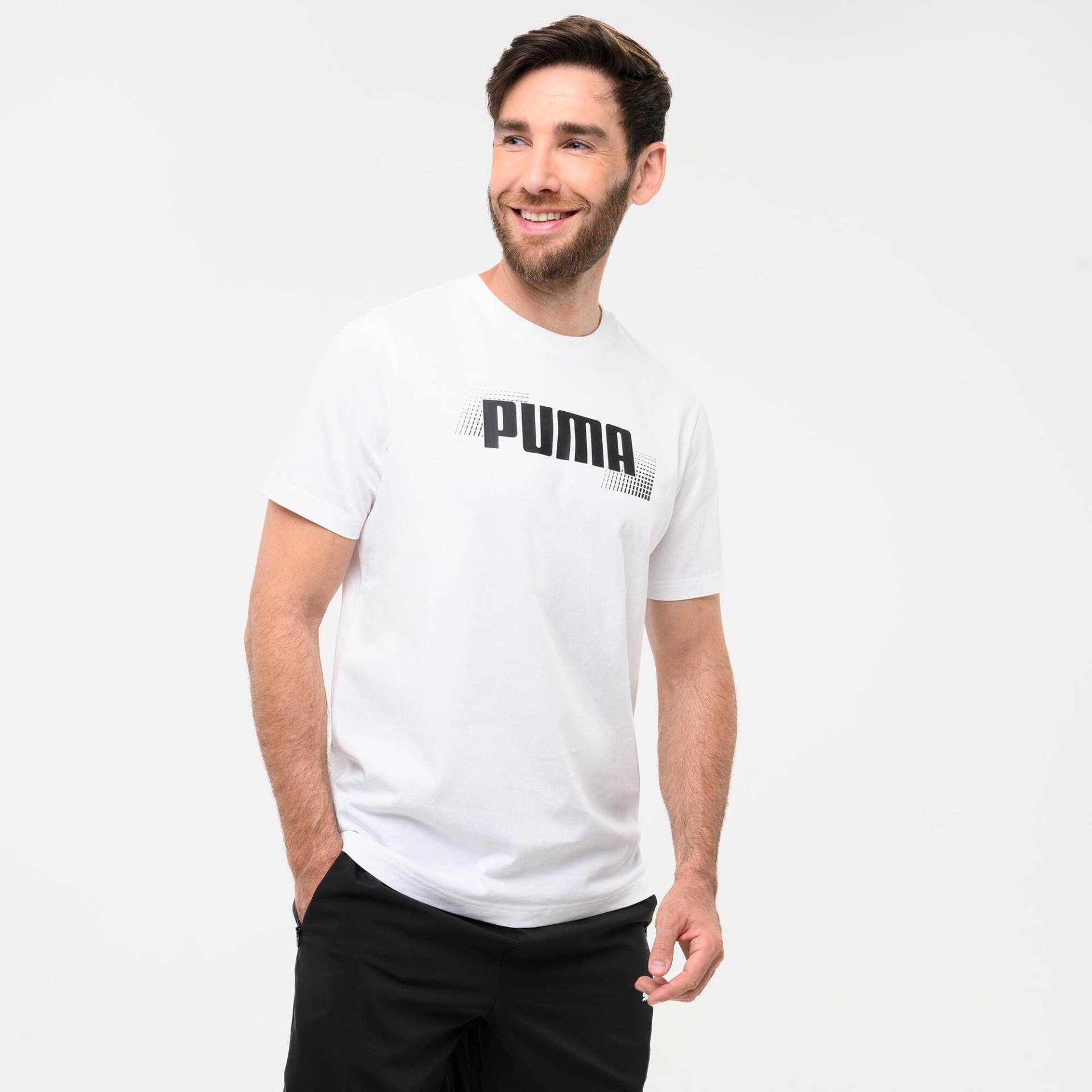 T-Shirt Herren Baumwolle - weiss von Puma