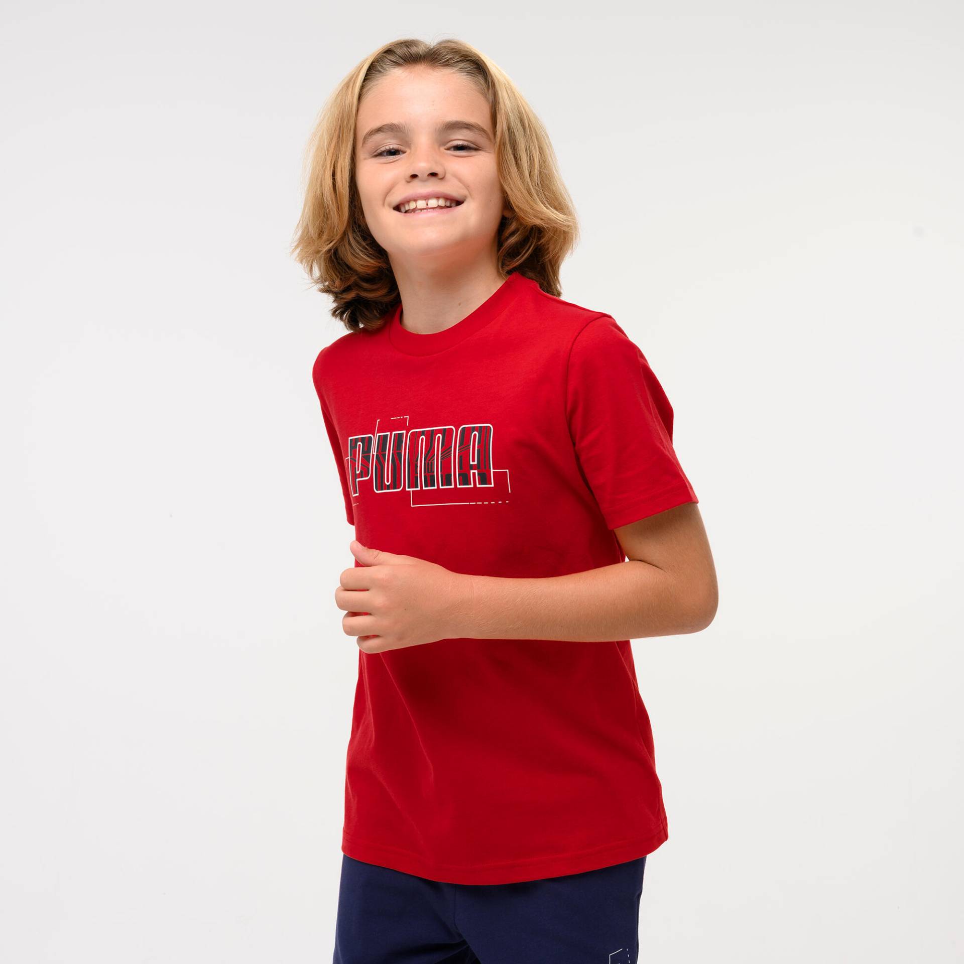 T-Shirt Kinder Baumwolle - Print rot von Puma