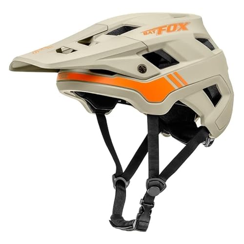 BATFOX Fahrradhelm, Leichter Komfort Mountainbike-Helm Skateboard Helm mit Visier, Atmungsaktiv Helme für Herren Damen Erwachsene Jugend, Verstellbar in der Größe (Khaki, L) von Puppal