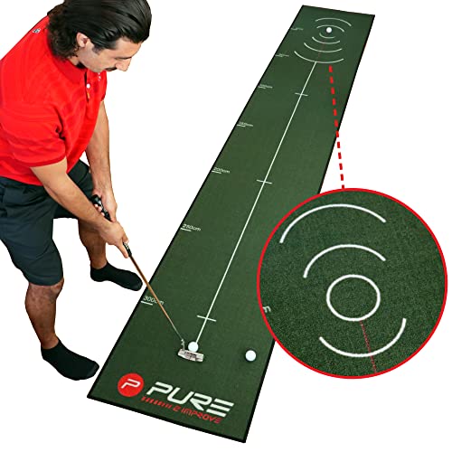 Pure2Improve Golf Puttingmatte Indoor, 66x400cm, Putting Übungsmatte, Putt Matte, Trainingsmatte zum Putten, Golfmatte, Unisex-Adult, Grün von Pure2Improve