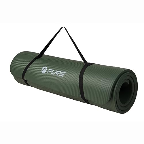 Pure2Improve - Rutschfeste NBR Gymnastikmatte für Yoga, Gymnastik, Pilates - Mit Tragegurten Kahiki Grün, P2I200940 Pure2Improve - Rutschfeste NBR Gymnastikmatte für Yoga, Gymnastik, Pilates - Mit Tragegurten Kahiki Grün, P2I200940 von Pure2Improve