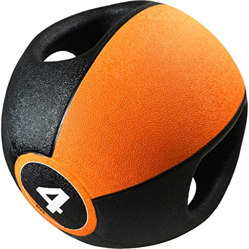 Pure2Improve - Medizinball Mit Griffen 4kg, Trainingsball, Gymnastikball, Professionell Turnhalle Ball von Pure2Improve