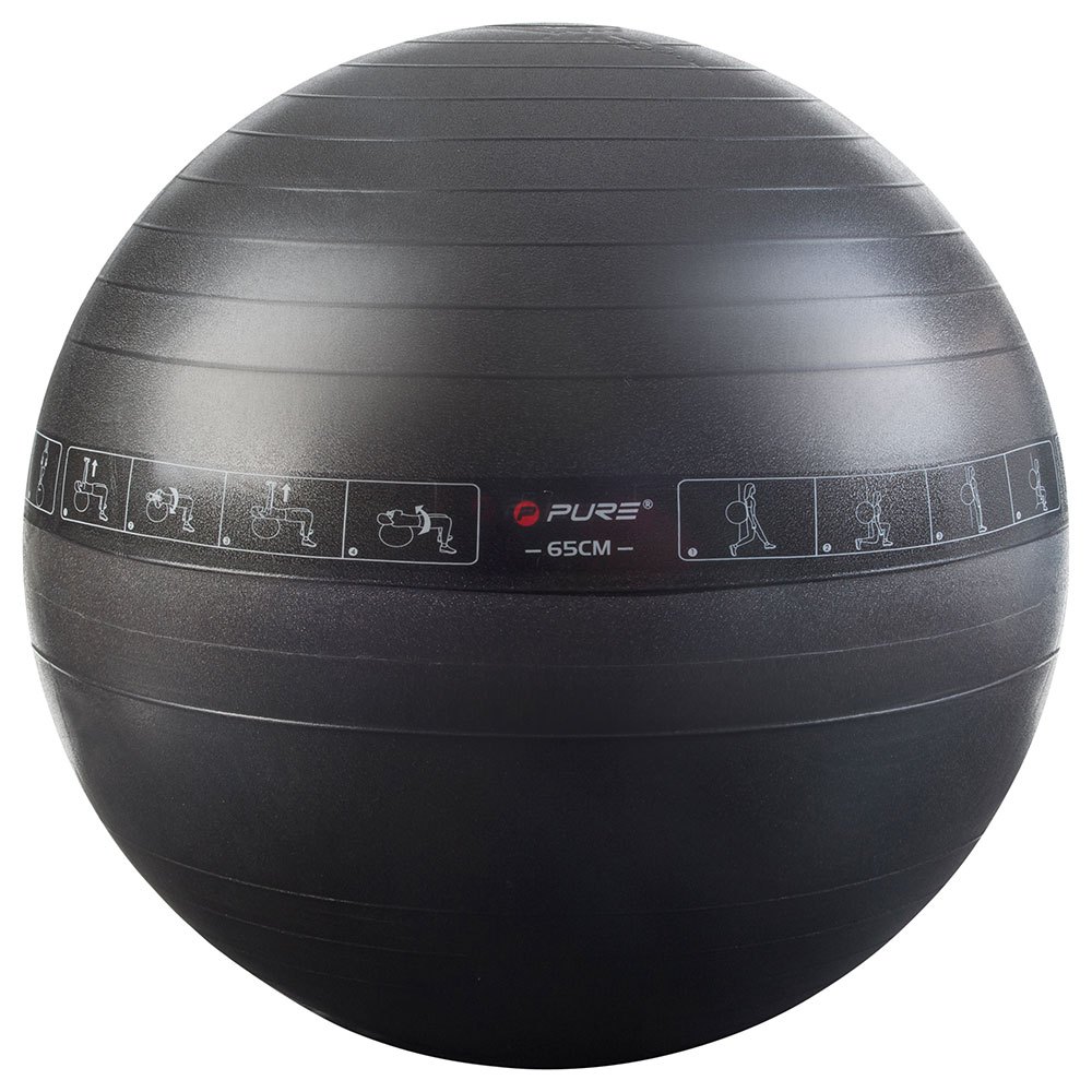 Pure2improve P2i200070 Fitball Schwarz 65 cm von Pure2improve