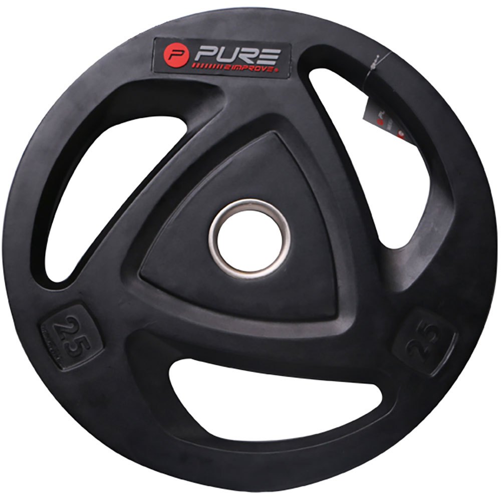 Pure2improve Rubber Coated Weight Plate 25kg Schwarz 25 kg von Pure2improve