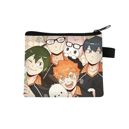 Haikyuu Münzgeldbörse für Kinder, Shoyo Hinata, Kleingeldtasche, Cartoon-Druck, Anime-Münzbeutel mit Reißverschluss, Tobio Kageyama Geldbörsen, Taschen, Geschenke, Typ 5, 13.5 x 11CM, Kartenhalter von Puruuige