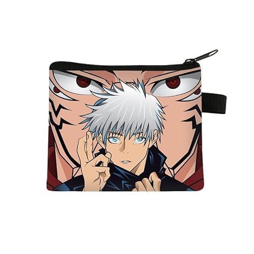 Puruuige Anime Gojo Satoru Münzbörse für Kinder, Geto Suguru Wickeltasche, Itadori Yuji Druck, Geldbörse, Anime-Münzbeutel mit Reißverschluss, Geschenke, Typ 12, 13.5 x 11CM, Kartenhalter von Puruuige