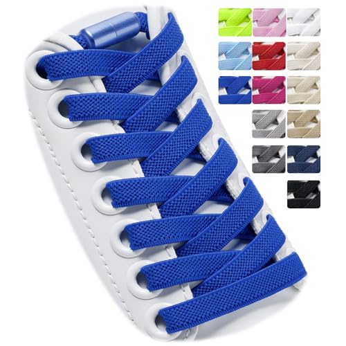 Puzeam 2 Paar Elastische Schnürsenkel, flach, mit Metallkapsel - Schuhbänder ohne binden für Kinder Erwachsene Schuhe, GummiSchürsenkel Königsblau 120 Puzeam 2 Paar Elastische Schnürsenkel, flach, mit Metallkapsel - Schuhbänder ohne binden für Kinder Erwachsene Schuhe, GummiSchürsenkel Königsblau 120 von Puzeam
