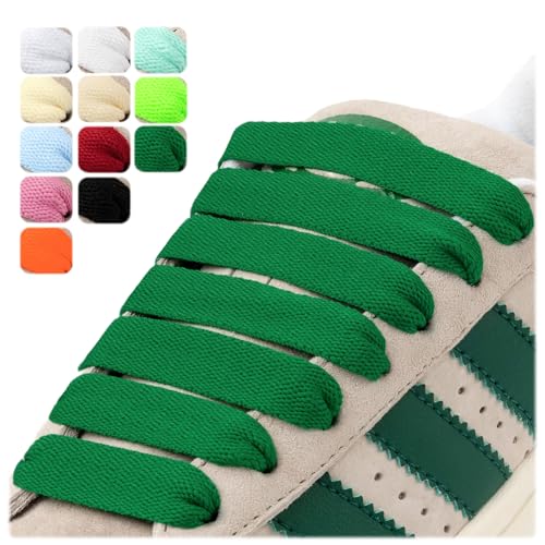 Puzeam 2 Paar Flache Schnürsenkel, 15 mm Breit, Ersatz, Reißfest Schuhbänder für Sneaker und Turnschuhe, Sportschuhe Grün 100 Puzeam 2 Paar Flache Schnürsenkel, 15 mm Breit, Ersatz, Reißfest Schuhbänder für Sneaker und Turnschuhe, Sportschuhe Grün 100 von Puzeam