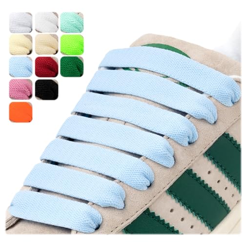 Puzeam 2 Paar Flache Schnürsenkel, 15 mm Breit, Ersatz, Reißfest Schuhbänder für Sneaker und Turnschuhe, Sportschuhe Hellblau 160 Puzeam 2 Paar Flache Schnürsenkel, 15 mm Breit, Ersatz, Reißfest Schuhbänder für Sneaker und Turnschuhe, Sportschuhe Hellblau 160 von Puzeam