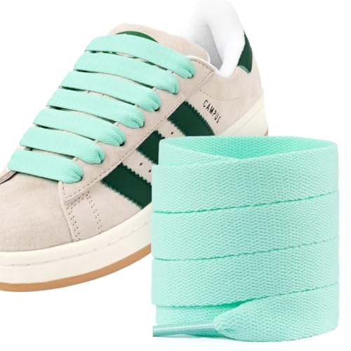 Puzeam 2 Paar Flache Schnürsenkel, 15 mm Breit, Ersatz, Reißfest Schuhbänder für Sneaker und Turnschuhe, Sportschuhe Mintgrün 120 Puzeam 2 Paar Flache Schnürsenkel, 15 mm Breit, Ersatz, Reißfest Schuhbänder für Sneaker und Turnschuhe, Sportschuhe Mintgrün 120 von Puzeam
