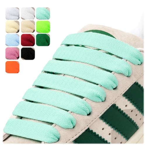 Puzeam 2 Paar Flache Schnürsenkel, 15 mm Breit, Ersatz, Reißfest Schuhbänder für Sneaker und Turnschuhe, Sportschuhe Mintgrün 140 Puzeam 2 Paar Flache Schnürsenkel, 15 mm Breit, Ersatz, Reißfest Schuhbänder für Sneaker und Turnschuhe, Sportschuhe Mintgrün 140 von Puzeam