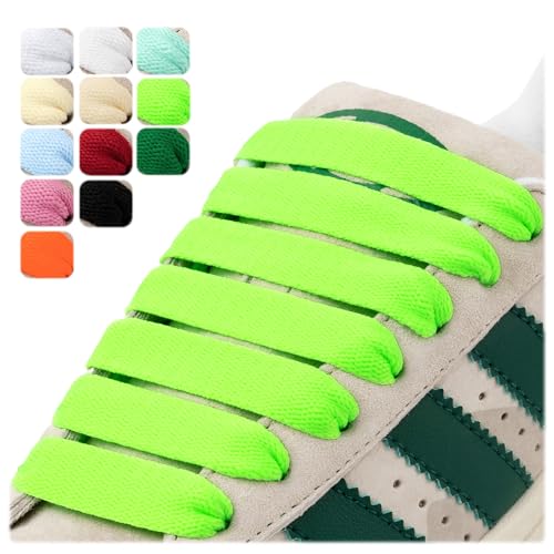 Puzeam 2 Paar Flache Schnürsenkel, 15 mm Breit, Ersatz, Reißfest Schuhbänder für Sneaker und Turnschuhe, Sportschuhe Neon Grün 120 Puzeam 2 Paar Flache Schnürsenkel, 15 mm Breit, Ersatz, Reißfest Schuhbänder für Sneaker und Turnschuhe, Sportschuhe Neon Grün 120 von Puzeam