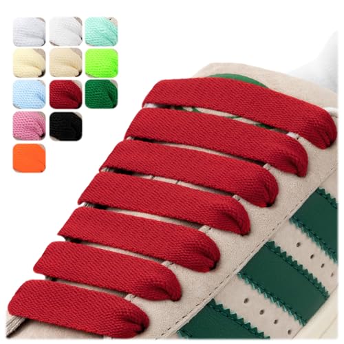 Puzeam 2 Paar Flache Schnürsenkel, 15 mm Breit, Ersatz, Reißfest Schuhbänder für Sneaker und Turnschuhe, Sportschuhe Rot 140 Puzeam 2 Paar Flache Schnürsenkel, 15 mm Breit, Ersatz, Reißfest Schuhbänder für Sneaker und Turnschuhe, Sportschuhe Rot 140 von Puzeam