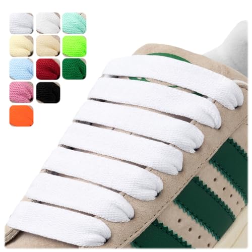 Puzeam 2 Paar Flache Schnürsenkel, 15 mm Breit, Ersatz, Reißfest Schuhbänder für Sneaker und Turnschuhe, Sportschuhe Weiß 140 Puzeam 2 Paar Flache Schnürsenkel, 15 mm Breit, Ersatz, Reißfest Schuhbänder für Sneaker und Turnschuhe, Sportschuhe Weiß 140 von Puzeam