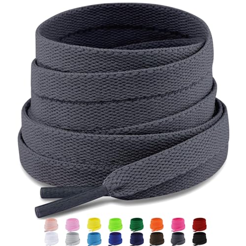 Puzeam 2 Paar Premium Schnürsenkel flach reißfest Schuhbänder 8 mm breit Ersatz Schnürsenkel für Sneakers, Turnschuhe, Sportschuhe - Dunkelgrau 140 Puzeam 2 Paar Premium Schnürsenkel flach reißfest Schuhbänder 8 mm breit Ersatz Schnürsenkel für Sneakers, Turnschuhe, Sportschuhe - Dunkelgrau 140 von Puzeam