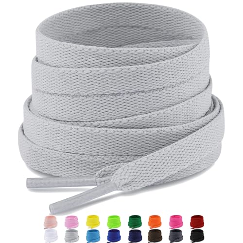 Puzeam 2 Paar Premium Schnürsenkel flach reißfest Schuhbänder 8 mm breit Ersatz Schnürsenkel für Sneakers, Turnschuhe, Sportschuhe - Hellgrau 100 Puzeam 2 Paar Premium Schnürsenkel flach reißfest Schuhbänder 8 mm breit Ersatz Schnürsenkel für Sneakers, Turnschuhe, Sportschuhe - Hellgrau 100 von Puzeam