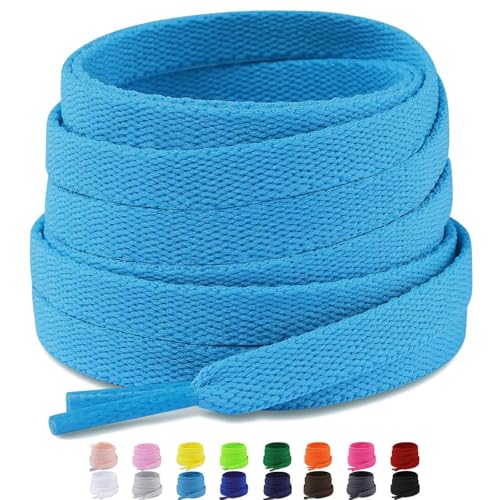 Puzeam 2 Paar Premium Schnürsenkel flach reißfest Schuhbänder 8 mm breit Ersatz Schnürsenkel für Sneakers, Turnschuhe, Sportschuhe - Himmelblau 100 Puzeam 2 Paar Premium Schnürsenkel flach reißfest Schuhbänder 8 mm breit Ersatz Schnürsenkel für Sneakers, Turnschuhe, Sportschuhe - Himmelblau 100 von Puzeam