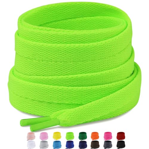 Puzeam 2 Paar Premium Schnürsenkel flach reißfest Schuhbänder 8 mm breit Ersatz Schnürsenkel für Sneakers, Turnschuhe, Sportschuhe - Neongrün 120 Puzeam 2 Paar Premium Schnürsenkel flach reißfest Schuhbänder 8 mm breit Ersatz Schnürsenkel für Sneakers, Turnschuhe, Sportschuhe - Neongrün 120 von Puzeam