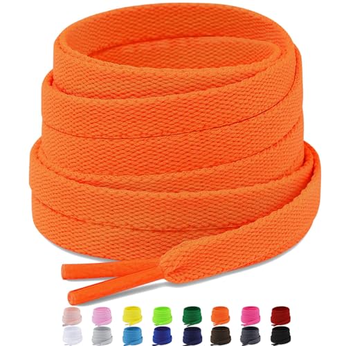 Puzeam 2 Paar Premium Schnürsenkel flach reißfest Schuhbänder 8 mm breit Ersatz Schnürsenkel für Sneakers, Turnschuhe, Sportschuhe - Orange 120 Puzeam 2 Paar Premium Schnürsenkel flach reißfest Schuhbänder 8 mm breit Ersatz Schnürsenkel für Sneakers, Turnschuhe, Sportschuhe - Orange 120 von Puzeam
