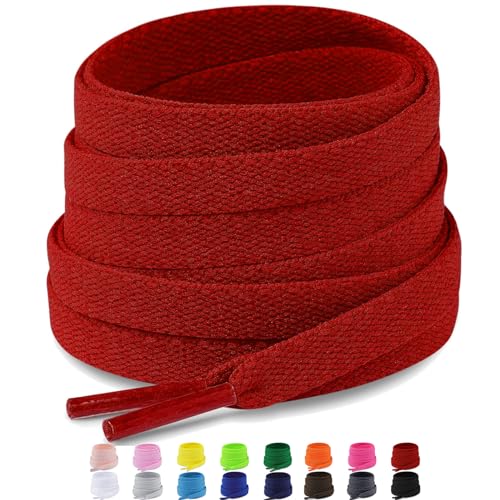 Puzeam 2 Paar Premium Schnürsenkel flach reißfest Schuhbänder 8 mm breit Ersatz Schnürsenkel für Sneakers, Turnschuhe, Sportschuhe - Rot 120 Puzeam 2 Paar Premium Schnürsenkel flach reißfest Schuhbänder 8 mm breit Ersatz Schnürsenkel für Sneakers, Turnschuhe, Sportschuhe - Rot 120 von Puzeam